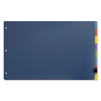 Cardinal Tabloid-Size Poly Index Divider, 8-Tab, 11 x 17, Assorted, 1 Set (84251)