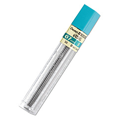 Pentel Super Hi-Polymer Lead Refills, 0.7 mm, B, Black, 12/Tube (50B)