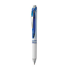 Pentel EnerGel RTX Gel Pen, Retractable, Medium 0.7 mm, Blue Ink, White/Blue Barrel (BL77PWC)