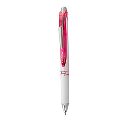 Pentel EnerGel RTX Gel Pen, Retractable, Medium 0.7 mm, Pink Ink, White/Pink Barrel (BL77PWP)