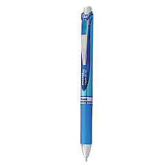 Pentel EnerGel RTX Gel Pen, Retractable, Fine 0.5 mm Needle Tip, Blue Ink, Silver/Blue Barrel (BLN75C)