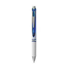 Pentel EnerGel RTX Gel Pen, Retractable, Fine 0.5 mm Needle Tip, Blue Ink, White/Blue Barrel (BLN75PWC)