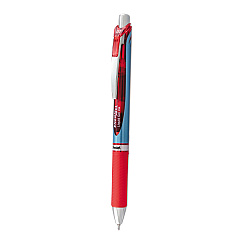 Pentel EnerGel RTX Gel Pen, Retractable, Medium 0.7 mm Needle Tip, Red Ink, Red/Gray Barrel (BLN77B)