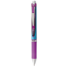 Pentel EnerGel RTX Gel Pen, Retractable, Medium 0.7 mm Needle Tip, Violet Ink, Violet/Gray Barrel (BLN77V)