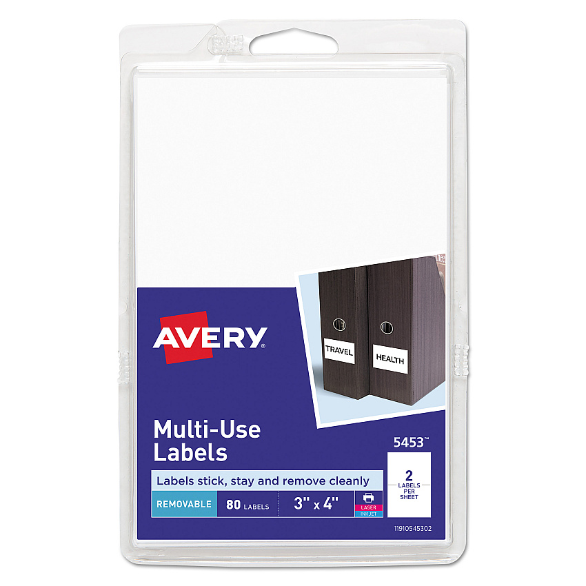 Avery 05453 Removable Multi-Use Labels