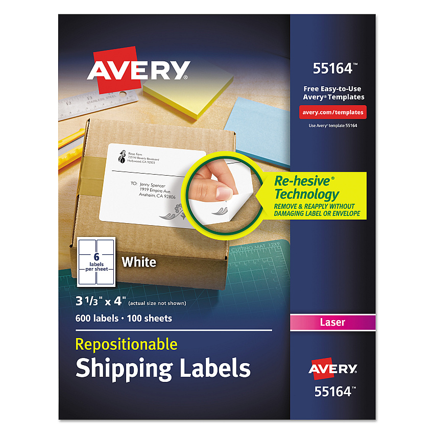 Avery 55164 Repositionable Labels