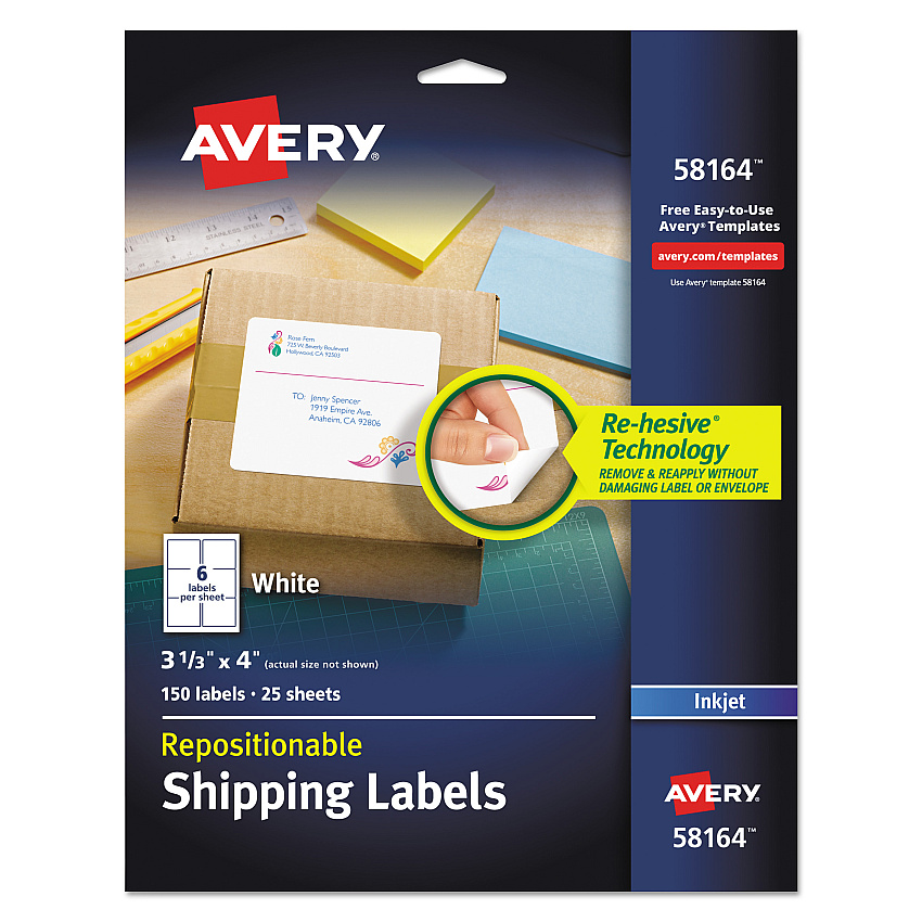 Avery 58164 Repositionable Labels