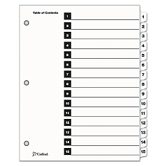 Cardinal OneStep Printable Table of Contents and Dividers, 15-Tab, 1 to 15, 11 x 8.5, White, 1 Set (61513)