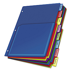 Cardinal Expanding Pocket Index Dividers, 8-Tab, 11 x 8.5, Assorted, 1 Set/Pack (84013)