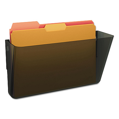 deflecto DocuPocket Stackable Wall Pocket, Letter Size, 13" x 4", Smoke (73202)