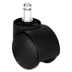 Alera Dual Wheel Hooded Casters, B Stem, 1.5" Caster, Black (ALECASTERHT1)