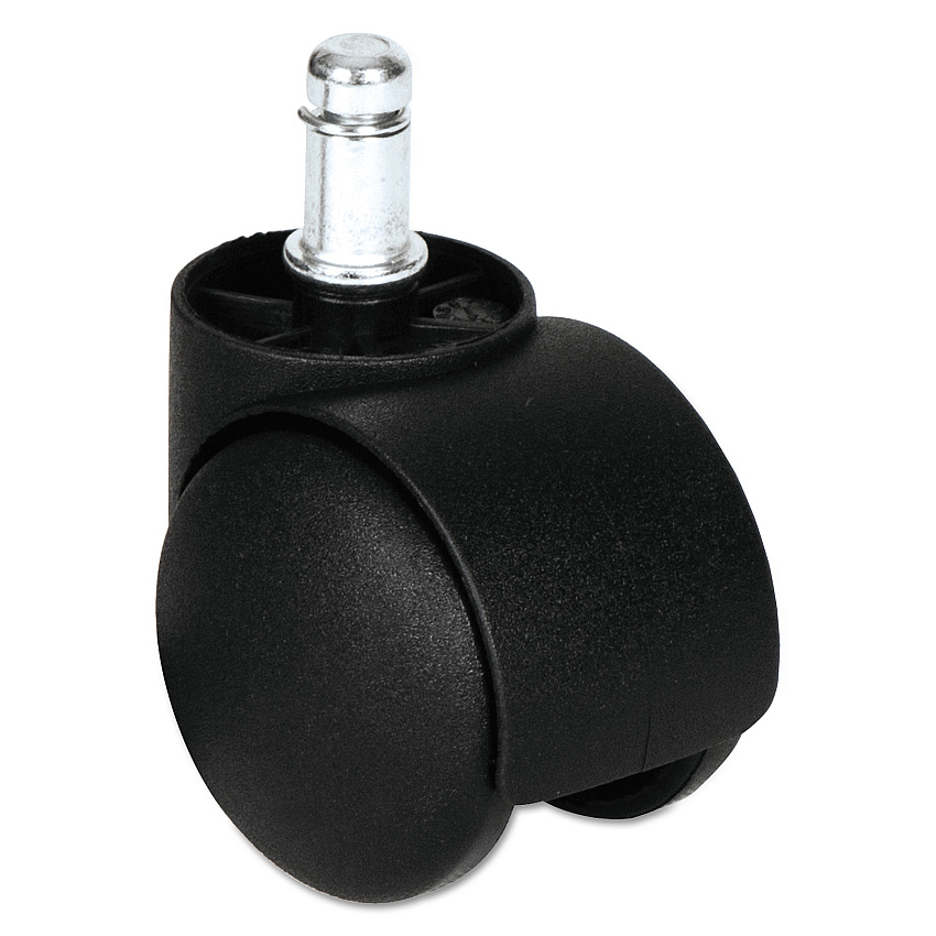 Alera Dual Wheel Hooded Casters, B Stem, 1.5" Caster, Black (ALECASTERHT1)
