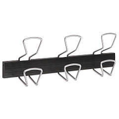 Alba Wall-Mount Coat Hooks, Metal, Silver, 22 lb, 18.11" x 2.95" x 6.45" (PMPRO3M)