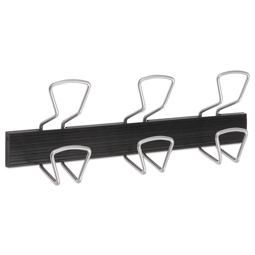 Alba Wall-Mount Coat Hooks, Metal, Silver, 22 lb, 18.11" x 2.95" x 6.45" (PMPRO3M)