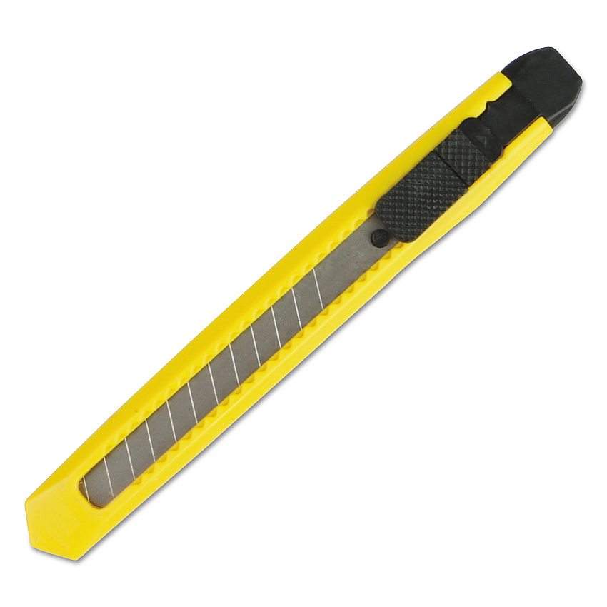 Boardwalk Snap Blade Knife, Retractable, Snap-Off, Straight-Edged, Yellow (BWKUKNIFE75)