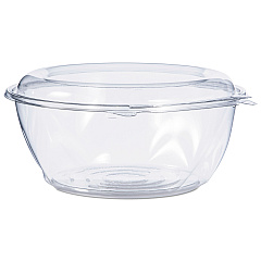 Dart Tamper-Resistant, Tamper-Evident Bowls with Dome Lid, 64 oz, 8.9" Diameter x 4"h, Clear, 100/Carton (CTR64BD)