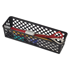 Officemate Recycled Supply Basket, Plastic, 10.13 x 3.06 x 2.38, Black, 3/Pack (26200)