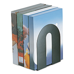 Officemate Heavy Duty Bookends, Nonskid, 8 x 8 x 10, Steel, Black, 1 Pair (93142)