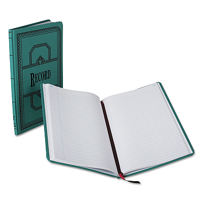 Boorum & Pease Account Record Book, Record-Style Rule, Blue Cover, 11.75 x 7.25 Sheets, 150 Sheets/Book (66150R)