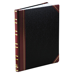 Boorum & Pease Extra-Durable Bound Book, Single-Page Record-Rule Format, Black/Maroon/Gold Cover, 11.94 x 9.78 Sheets, 300 Sheets/Book (1602123F)