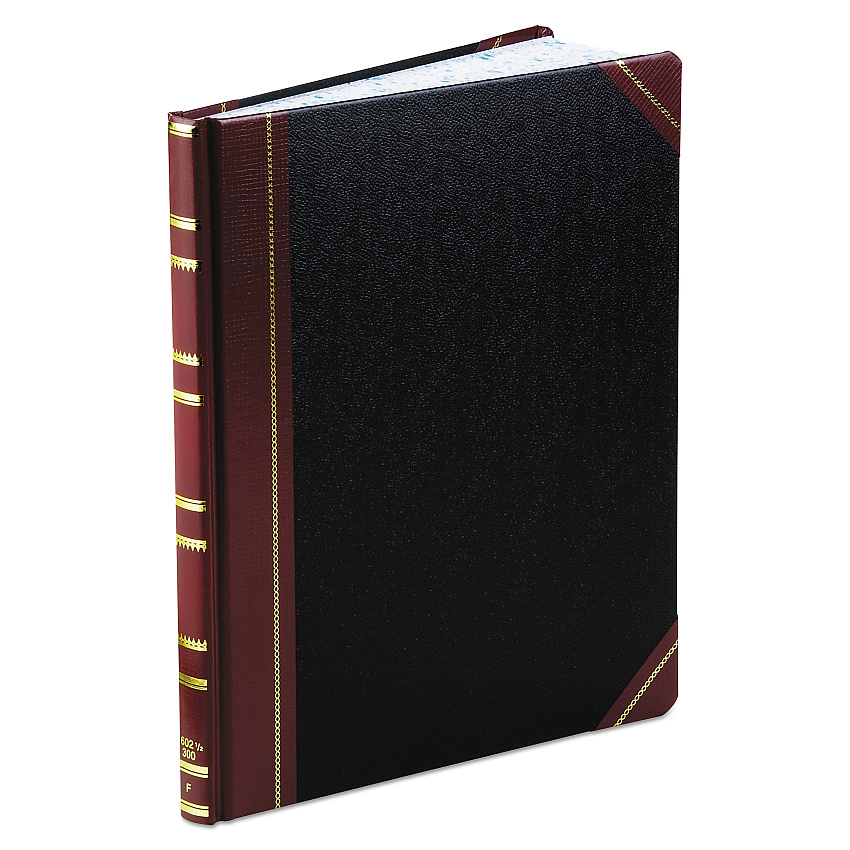 Boorum & Pease Extra-Durable Bound Book, Single-Page Record-Rule Format, Black/Maroon/Gold Cover, 11.94 x 9.78 Sheets, 300 Sheets/Book (1602123F)