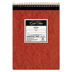 Ampad Gold Fibre Retro Wirebound Writing Pads, Wide/Legal Rule, Red Cover, 70 Antique Ivory 8.5 x 11.75 Sheets (20008R)