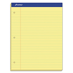 Ampad Double Sheet Pads, Narrow Rule, 100 Canary-Yellow 8.5 x 11.75 Sheets (20246)