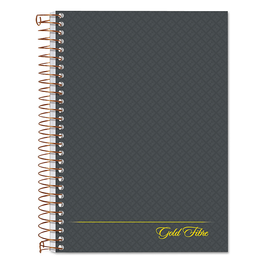 Ampad Gold Fibre Personal Notebooks, 1 Subject, Medium/College Rule, Designer Gray Cover, 7 x 5, 100 Sheets (20803)