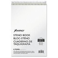 Ampad Steno Pads, Gregg Rule, Tan Cover, 80 Green-Tint 6 x 9 Sheets (25274)