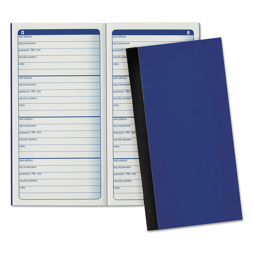 Adams Password Journal, 3.25 x 6.25, 4/Page, 192 Forms (APJ99)