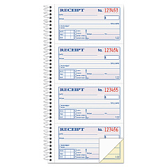 Adams Two-Part Rent Receipt Book, Two-Part Carbonless, 2.75 x 4.75, 4/Page, 200 Forms (SC1152)