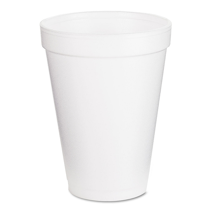 Dart Foam Drink Cups, 12 oz, White, 25/Pack (12J12BG)