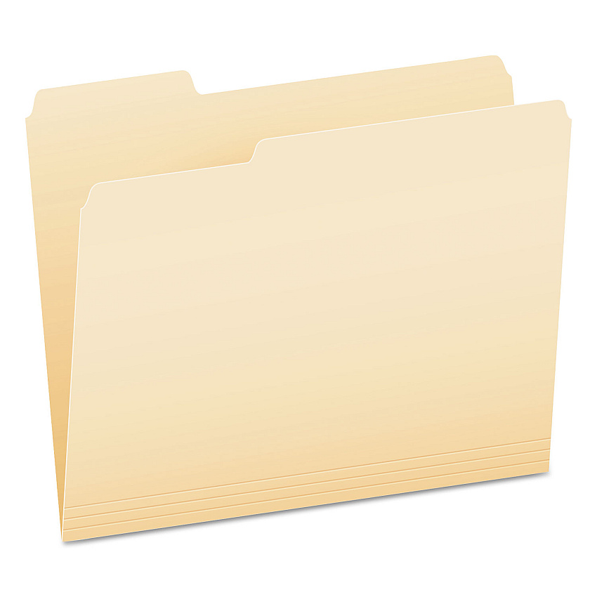 Pendaflex SmartShield Top Tab File Folders, 1/3-Cut Tabs: Assorted, Letter Size, Manila, 100/Box (62702)