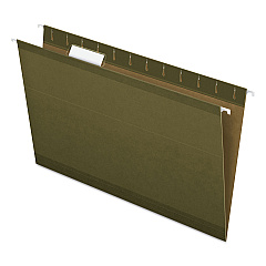 Pendaflex Reinforced Hanging File Folders with Printable Tab Inserts, Legal Size, 1/5-Cut Tabs, Standard Green, 25/Box (415315)