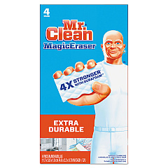 Mr. Clean Magic Eraser Extra Durable, 4.6 x 2.4, 0.7" Thick, 4/Box (82038)