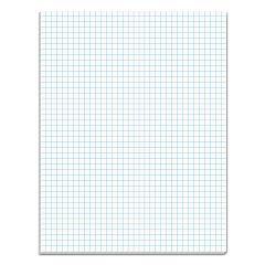 TOPS Quadrille Pads, Quadrille Rule (4 sq/in), 50 White 8.5 x 11 Sheets (33041)