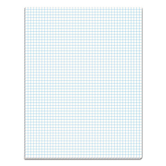 TOPS Quadrille Pads, Quadrille Rule (5 sq/in), 50 White 8.5 x 11 Sheets (33051)