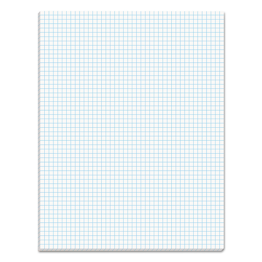 TOPS Quadrille Pads, Quadrille Rule (5 sq/in), 50 White 8.5 x 11 Sheets (33051)