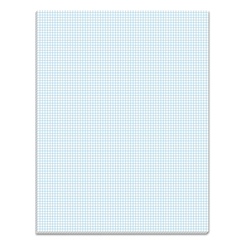 TOPS Quadrille Pads, Quadrille Rule (8 sq/in), 50 White 8.5 x 11 Sheets (33081)