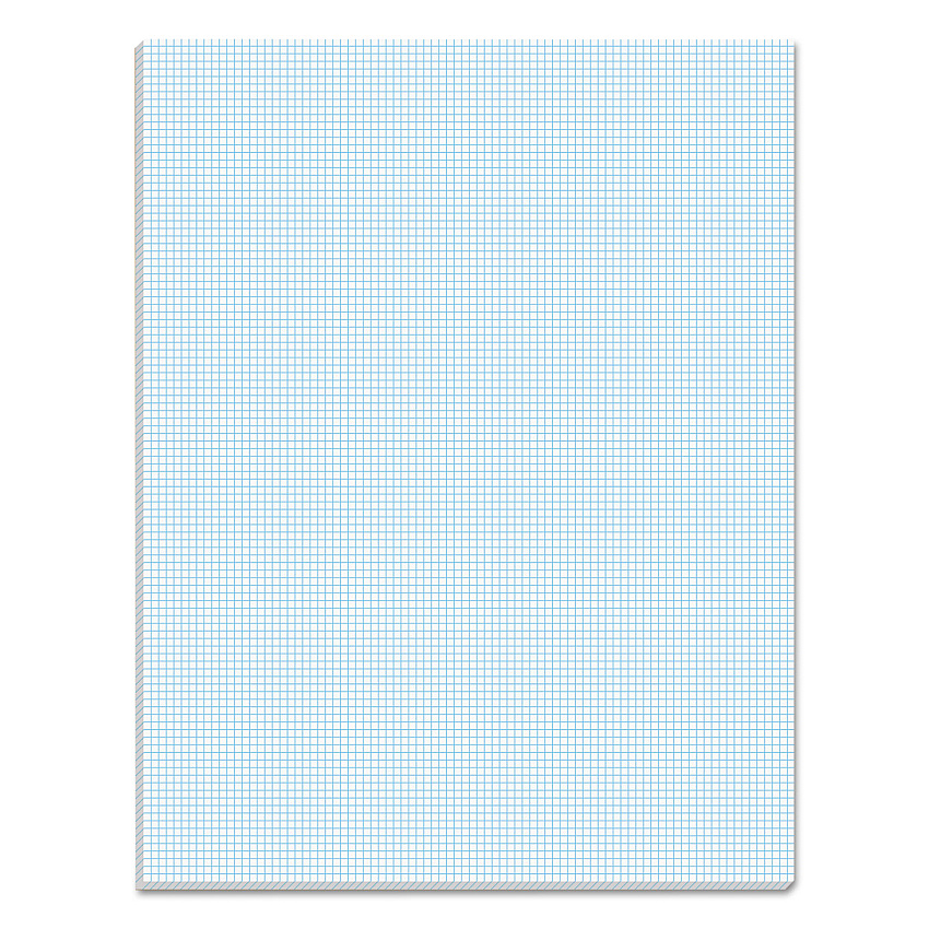 TOPS Quadrille Pads, Quadrille Rule (10 sq/in), 50 White 8.5 x 11 Sheets (33101)