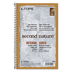 TOPS Second Nature Single Subject Wirebound Notebooks, Medium/College Rule, Light Blue Cover, 9.5 x 6, 80 Sheets (74109)