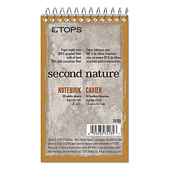 TOPS Second Nature Wirebound Notepads, Narrow Rule, Randomly Assorted Cover Colors, 50 White 3 x 5 Sheets (74135)