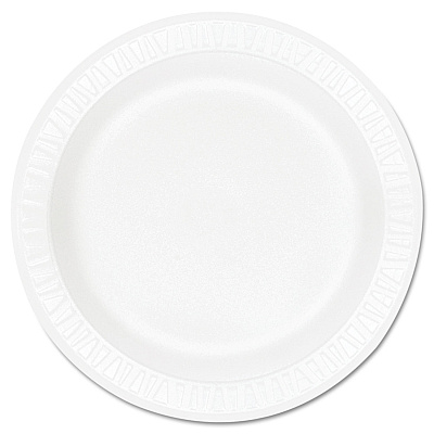 Dart Concorde Foam Plate, 9" dia, White, 125/Pack, 4 Packs/Carton (9PWCR)