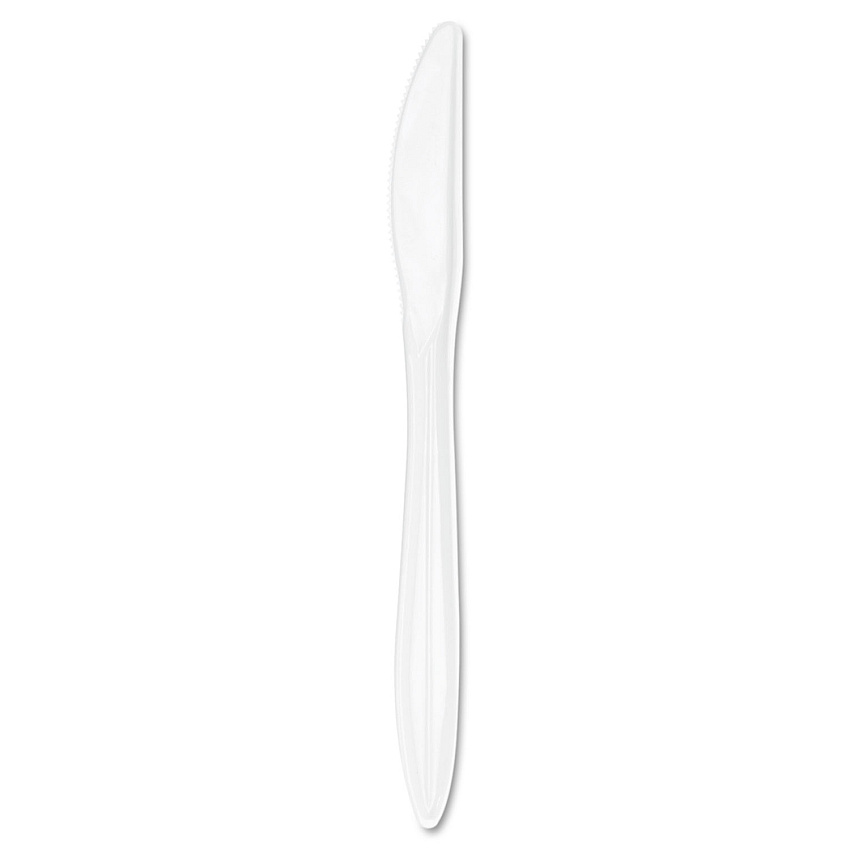 Dart Style Setter Mediumweight Plastic Knives, White, 1000/Carton (K6BW)