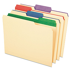 Pendaflex Color Tab File Folders, 1/3-Cut Tabs: Assorted, Letter Size, 0.75" Expansion, Manila, 50/Box (84101)