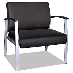 Alera metaLounge Series Bariatric Guest Chair, 30.51" x 26.96" x 33.46", Black Seat/Back, Silver Base (ALEML2219)