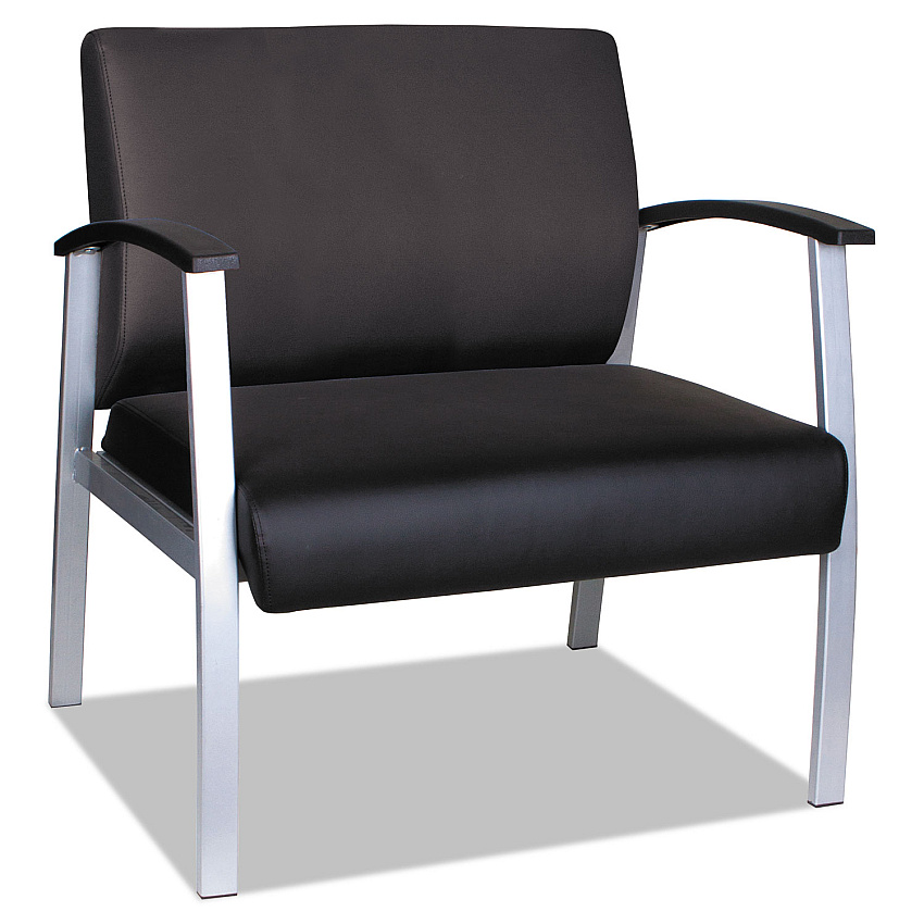 Alera metaLounge Series Bariatric Guest Chair, 30.51" x 26.96" x 33.46", Black Seat/Back, Silver Base (ALEML2219)
