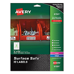 Avery 61501 Surface Safe ID Labels