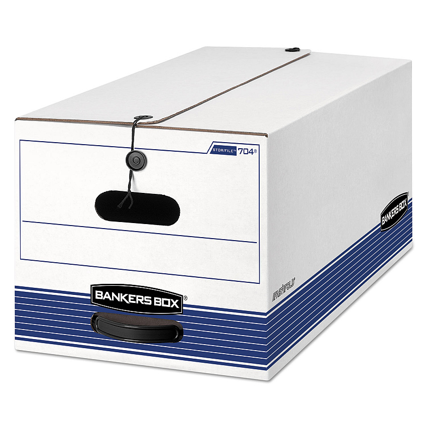 Bankers Box STOR/FILE Medium-Duty Strength Storage Boxes, Letter Files, 12" x 24.13" x 10.25", White, 20/Carton (0070409)