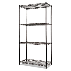 Alera NSF Certified Industrial 4-Shelf Wire Shelving Kit, 36w x 18d x 72h, Black (ALESW503618BL)